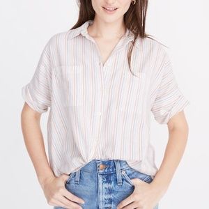 Madewell Courier Shirt in Stitched Rainbow Stripe